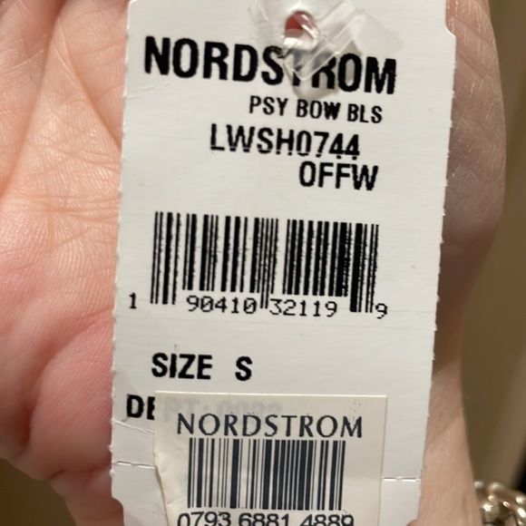 Frame Cream Silk Blouse with Black Silk Chiffon Tie S NWT - Picture 7 of 9